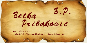 Belka Pribaković vizit kartica
